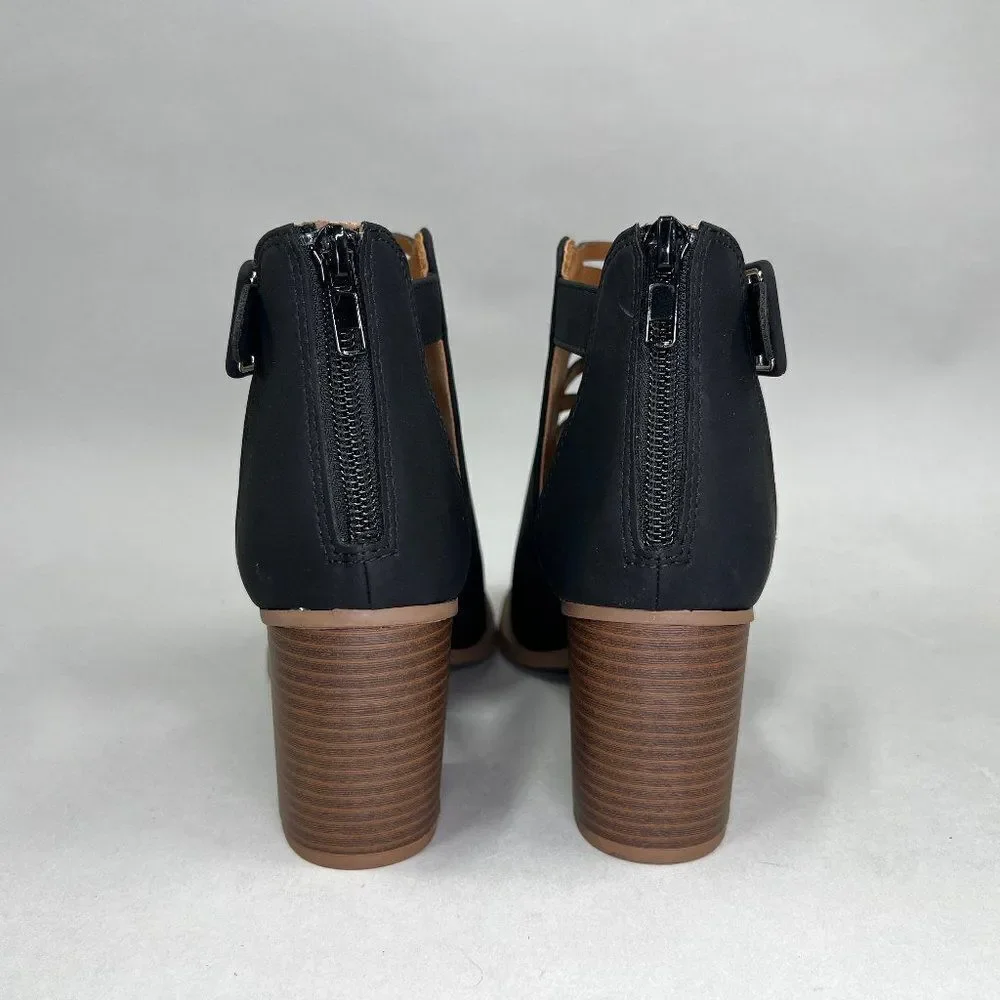 Soda Women's Size‎ 8.5 Black Peep Toe Ankle Boots